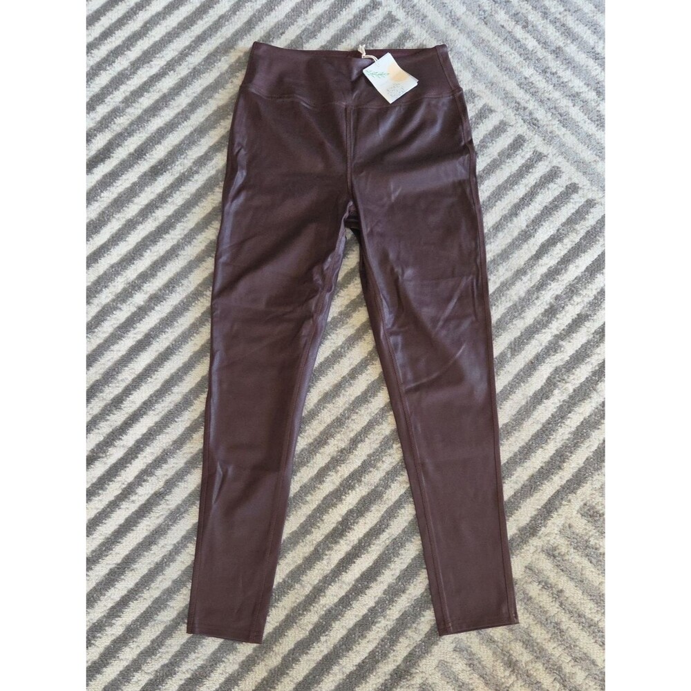 Thread & Supply Faux Leather Leggings in Mahogany Size M, NWT